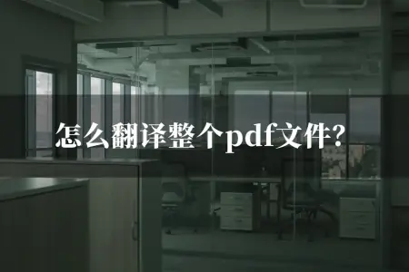 怎么翻译整个pdf文件？文件翻译这么做就好